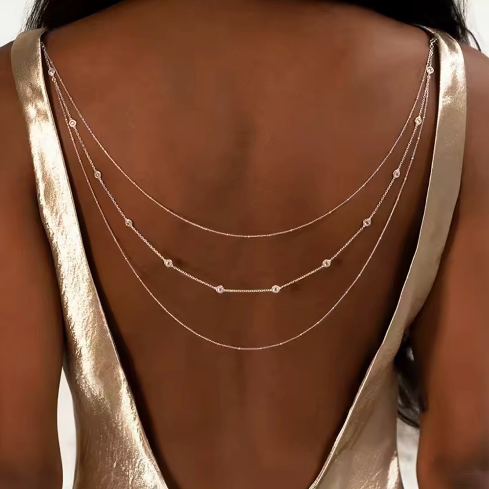 Stunning back necklace Back Drop Chain Necklace